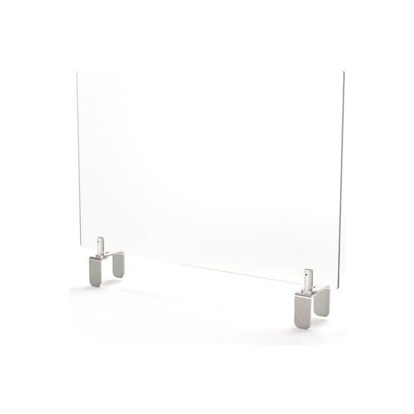 Ghent Partition Extender 36"W x 24"H, Frosted Thermoplastic w/ Attached Clamp